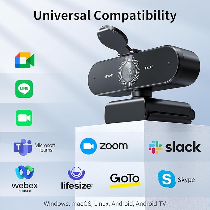 EMEET NOVA 4K PDAF Autofocus and C960 4K Autofocus TOF Webcams