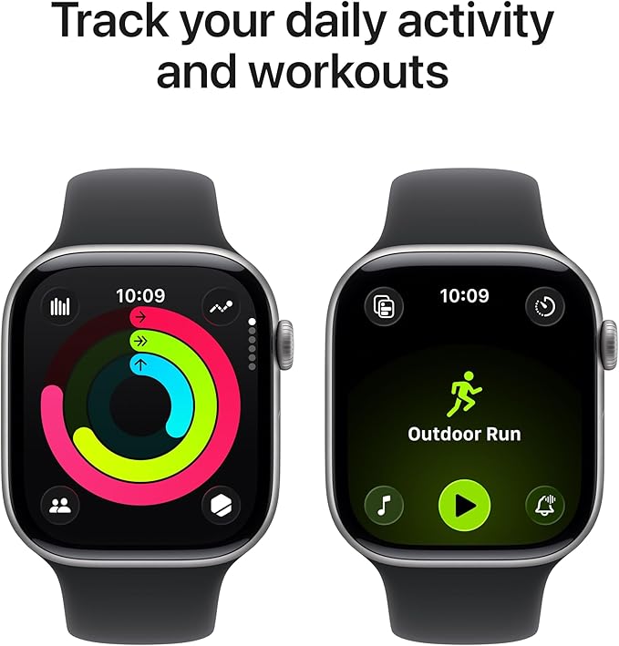 Apple Watch Series 11 [GPS + Cellular 46mm] Smartwatch with Space Grey Aluminium Case with Black Sport Band - M/L. Sleep Score, Fitness Tracker, Health Monitoring with AppleCare+ (2 Years)