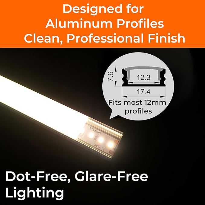 24V 2835 LED Strip Lights 3000K, 300+LM/FT, 16.4FT, UL Listed, CRI95, High Density 160LEDs/m Tape Light, Cuttable, Dimmable, VHB Equipped, for Pros, Bedroom, Kitchen, Cabinet (NO Power Supply)