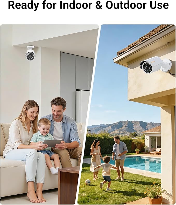 Anlapus 2 Pack 1080P HD Security Cameras, 80ft Night Vision, IP66 Weatherproof, 2MP Outdoor Indoor Home Surveillance CCTV Bullet Camera for 1080P/5MP/4K Analog DVR Systems