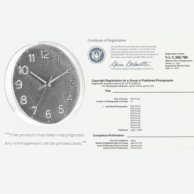 Roymnie Wall Clock 14 Inch Silent Green Wall Clocks Battery Operated- Modern Non Ticking Analog Clock Decorative for Living Room Bedroom Office Kitchen(Gold)