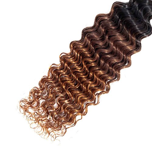Habiliana Bundles Human Hair 26 28 30 Inch Omber Deep Wave Human Hair Bundles Natural Chocolate Brown T1B/4/30 11A Unprocessed Brazilian Virgin Quick Weave Hair Extensions for Black Women