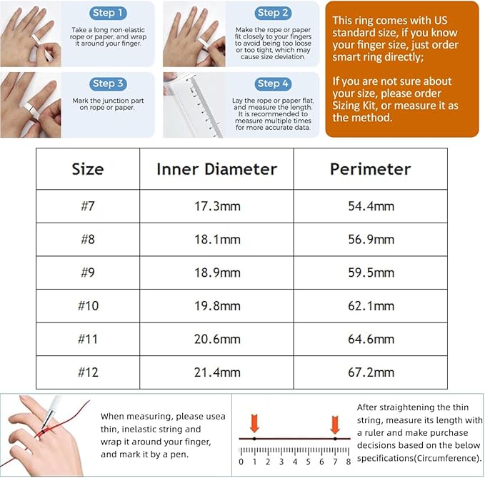Smart Ring Health Fitness Tracker for Men Women, Step/Heart Rate/Blood Oxygen/Blood Pressure/Sleep Monitoring for iPhone & Andriod, No App Subscription (Rose Gold, #8)