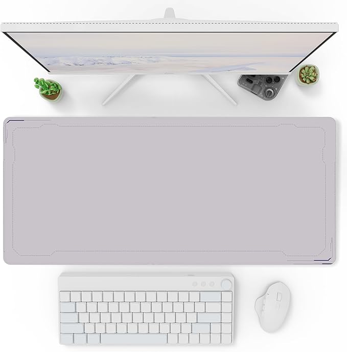 Pixio Mouse Pads - 36 x 16 inch XXL Purple Border Multifunctional Large Desk Mats for Gaming, Office, Desktop Anti-Slip Waterproof Washable Computer Mouse Mat