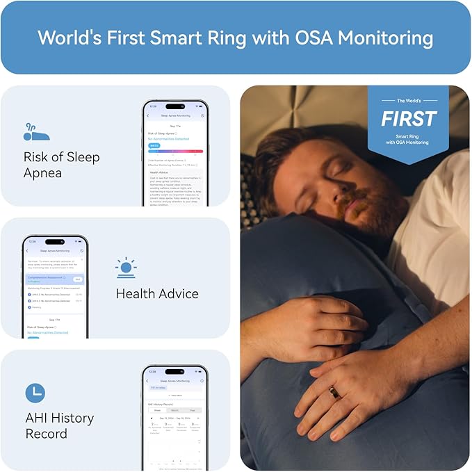 RingConn Gen 2, World’s First Smart Ring with Sleep Apnea Monitoring, No APP Subscription, 12-Day Battery Life, Stress/Heart Rate/Women's Health Tracker, Android & iOS Compatible (Rose Gold, Size 14)