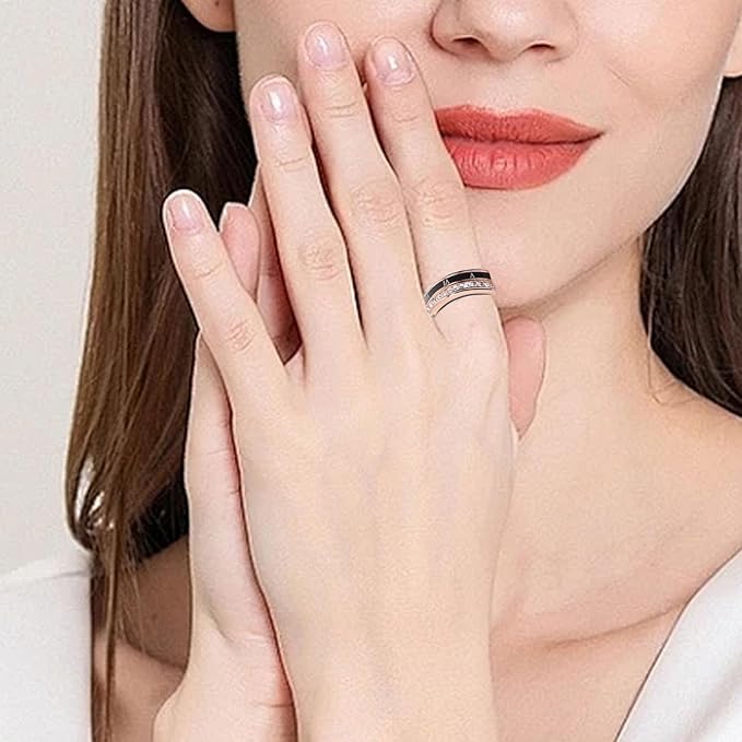 Smart Ring Health Tracker, Heart Rate Monitor Sleep Ring, Fitness Tracker for Monitoring Pressure, Oxygen, Step, Calories, Vintage Smart Rings for Men Women (8)