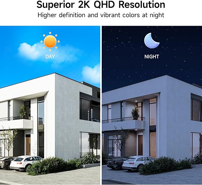 Magnetic Security Cameras Wireless Outdoor, 2K Pan Rotating 300° Battery Powered WiFi Camera with PIR Human Detection, Color Night Vision, 2-Way Audio, Alarm, Weatherproof, Cloud/Local Storage