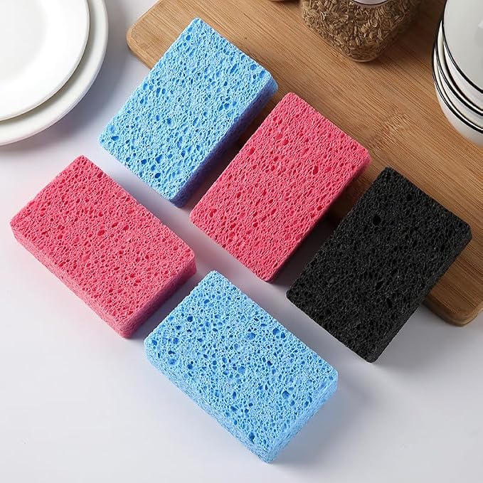 6 - Pack Non-Scratch Scrub Sponges - Sponges for Dishes and Washing Dishes, Cleaning Sponges for Kitchen Home Office, Magical 3D DIY Art and Craft Suppliers（Mixed）