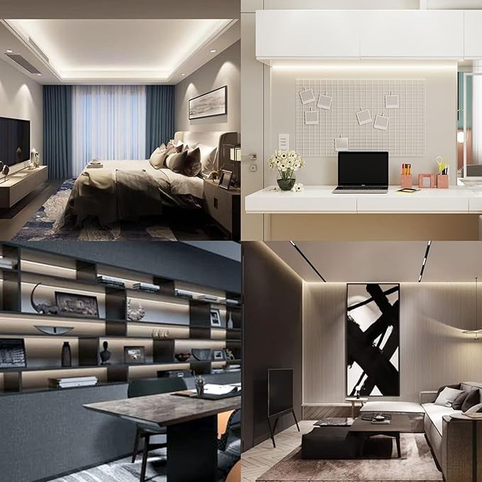 COB LED Strip Lights 9.84ft, White LED Light Strip 6000K, DC24V Tape Light, CRI93+, Bluetooth App Control, Dimmable LED Strips for Bedroom,Cabinet,Living Room.