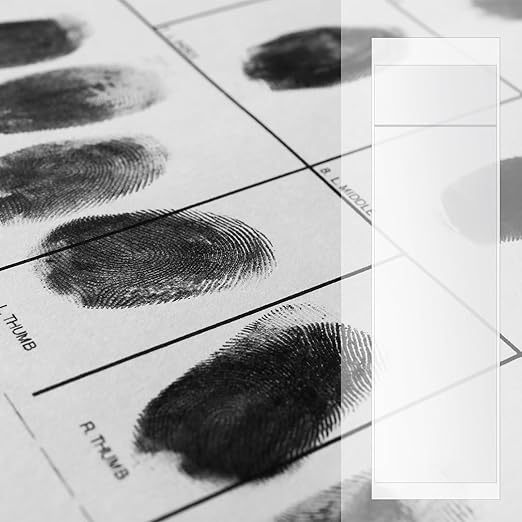 Marspark 100 Pcs Fingerprint Lifting Pads Fingerprint Lifting Tape Finger Print Forensic Science Kit Clear for Forensic Most Occupations