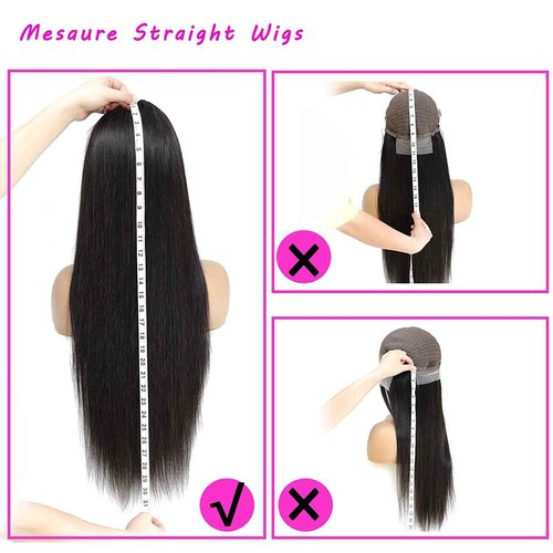 TTSMINS 13x6 Lace Front Wigs Human Hair for Women 180 Density HD Transparent 28 Inch Straight Lace Front Wigs Human Hair Pre Plucked Glueless Lace Frontal Wigs Natural Black Color