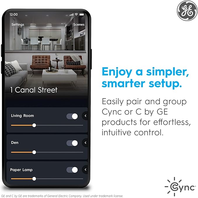 Cync GE A19 LED Smart Light Bulbs,Room Decor Aesthetic Bluetooth and WiFi Color Changing Lights,LED Indoor Light Bulb,Compatible with Alexa and Google,2 Count (Pack of 4)