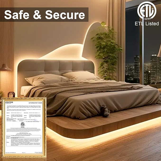 COB LED Strip Lights, ETL Listed Warm White Light Strip 3000K, 32.8ft 24V COB Lights with 3200 LEDs, CRI 90+, Remote, 24V Adapter, LED Lights for Cabinets, Home DIY Lighting Indoor Decoration