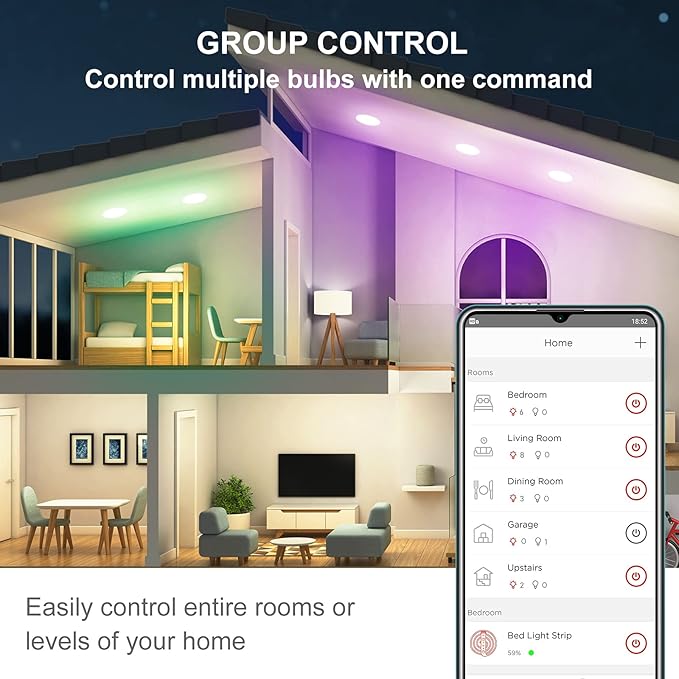 Sengled Smart Light Bulbs, Updated FFS Smart Bulb That Work With Alexa, Google, Smart Recessed Light Bulbs 65W Equivalent, 7.5W, Color Changing Light Bulb, 2.4GHz WiFi Only, No Hub Required, 2 Pack