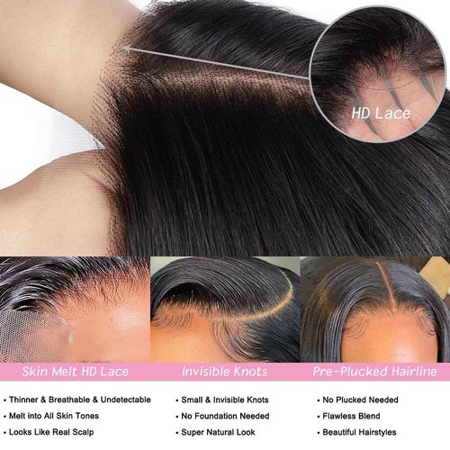 Hailriss 26 Inch 13x6 Lace Front Wigs Human Hair Body Wave Lace Frontal Human Hair Wigs for Women HD Transparent Lace Glueless Wigs Pre Plucked Hairline Brazilian Virgin Body Wave Wig