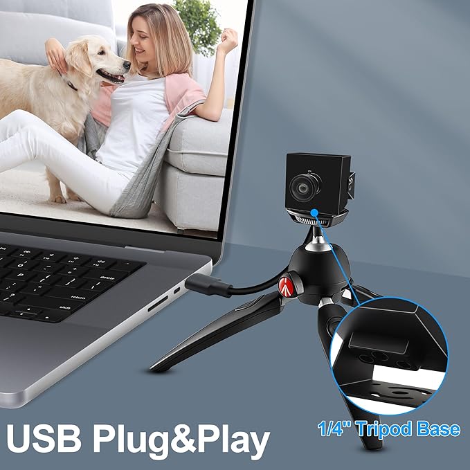 MMlove 4K HDMI Camera High Speed 60FPS USB Webcam 8MP Streaming with 120 Wide Angle Lens H.264 2X Digital Zoom Simultaneous Output Close up Lightburn for PC Laptop
