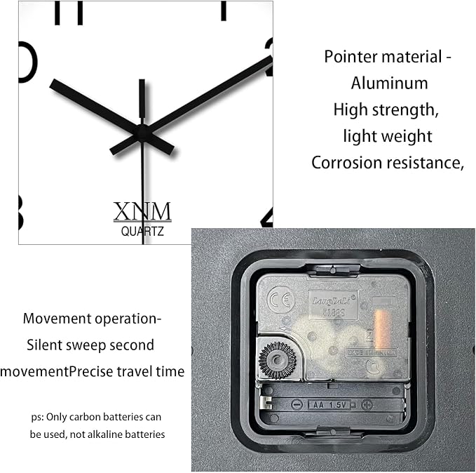 XNM Small Wall Clock Modern Wall Clocks Battery Operated 10 Inch Silent Non Ticking Classic Analog Wall Clocks for Living Room Kitchen Bedroom Decor