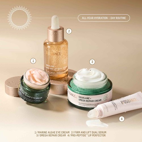 Biossance Squalane + Firm & Lift Dual Serum – Face Serum for Maturing Skin – Lifts & Hydrates – Reduces Wrinkles – Hyaluronic Acid, Squalane, Ectoin, Gravetye Giant & Bisabolol – 30ml