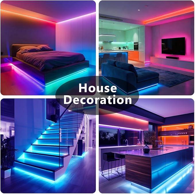 DAYBETTER LED Strip Lights 150 ft, Smart LED Lights for Bedroom, Bluetooth Led Light Strips with Remote, App Control, DIY Colors, RGB Color Changing LED Strip Lighting Music Sync, Party, Room Decor