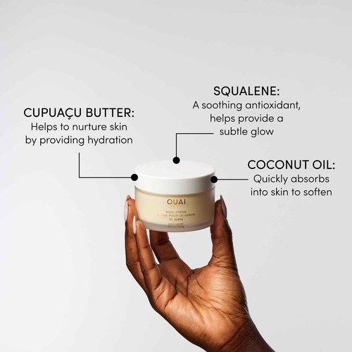 OUAI St. Barts Travel Bundle - Includes Travel Size Scalp & Body Scrub, Foaming Shower Gel, Hydrating Cream, and Hair & Body Mist (4 Count, 3.4 Oz/3.4 Oz/3 Oz/3.3 Oz)