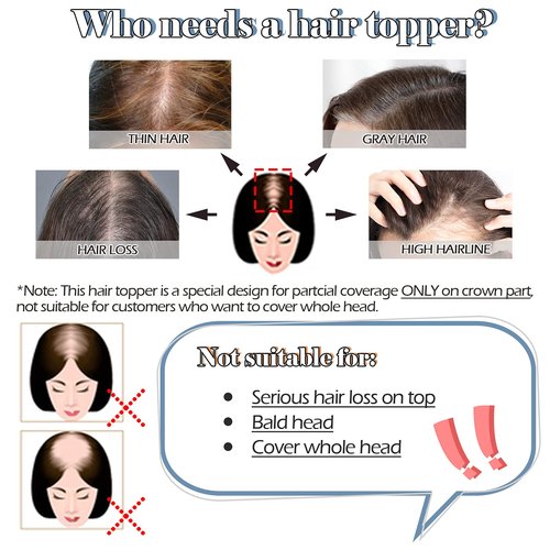 Hairro Human Hair Toppers With Bangs Clip In Remy Topper Hairpiece For Women Clip On Toupee Wispy Middle Part Hair Loss Thinning Hair 12 Inch 38g #12P613 Golden Brown Mix Bleach Blonde