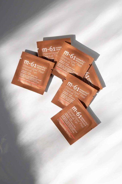 m-61 PowerGlow Peel Gradual Tan | 1-Minute, 1-Step Exfoliating Facial Peel To Build A Streak-Free Radiant Glow. With Glycolic and Salicylic Acid. Dermatologist & Allergy Tested - 30 Treatments