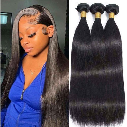 Giginger Bundles Human Hair 26 28 30 Inch Human Hair Bundles Natural Black Unprocessed Quick Weave Soft Sewn In Hair Extensions for Black Women