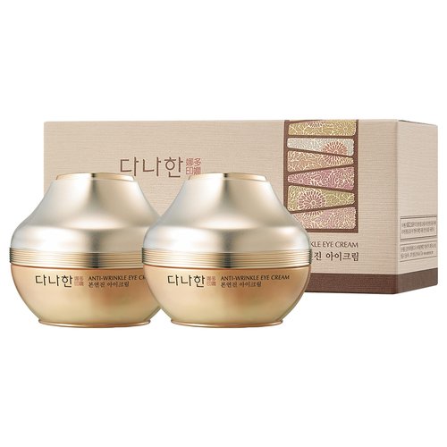 DANAHAN Bon Yeon Jin Korean Red Ginseng Eye Cream Duo Set - Anti-Aging Treatment for Dark Circles Fine Lines with Ceramide and Shea Butter, Intensive Skincare, 1.01 oz.