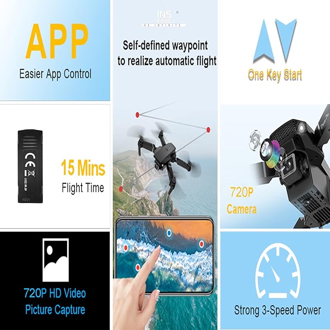 Mini Drone with Camera for Adults - Christmas Toy Gift for Beginner Age 15 Years Old - RC Quadcopter Multirotors | Foldable UAV | WiFi HD FPV Live Video | One Key Take Off/Land | Altitude Hold | Headless Mode | 360° Flip | Carrying Case (2024 Version)