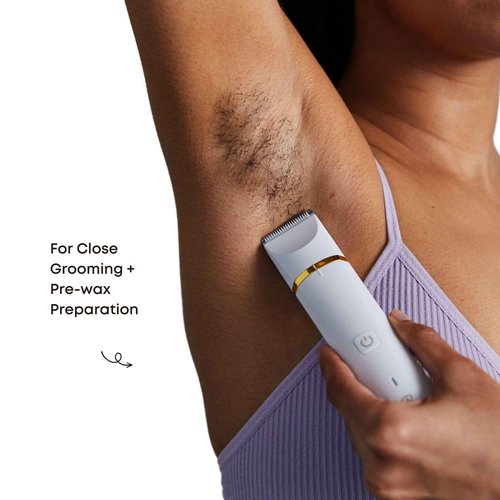 Bushbalm Nude Ingrown Oil (30 ml) for Ingrown Hair & Razor Bumps Prevention, and Francesca Trimmer Electric Shaver for Close Grooming and Pre-Wax Preparation