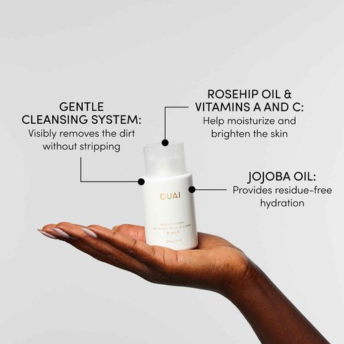 OUAI St. Barts Travel Bundle - Includes Travel Size Scalp & Body Scrub, Foaming Shower Gel, Hydrating Cream, and Hair & Body Mist (4 Count, 3.4 Oz/3.4 Oz/3 Oz/3.3 Oz)
