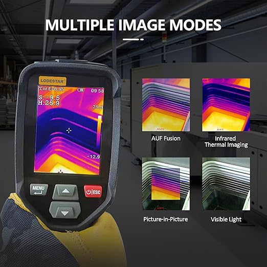 Thermal Imaging Camera 320 x 240 Super Resolution, 25Hz Refresh Rate, Handheld Infrared Thermal Imager 160 x 120 IR Resolution, 19200 Pixels, IP54, -4°F~1022°F Temperature Range