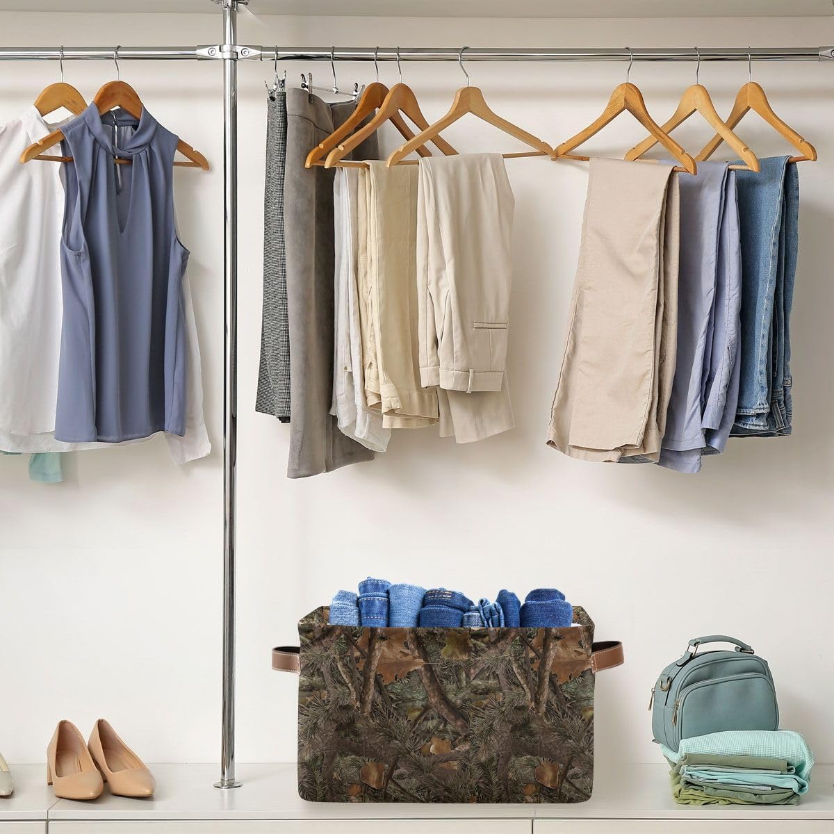 Camouflage Rectangular Storage Basket Organizer Bin Shelf Baskets For Clothes Gifts For Home Office Dorm