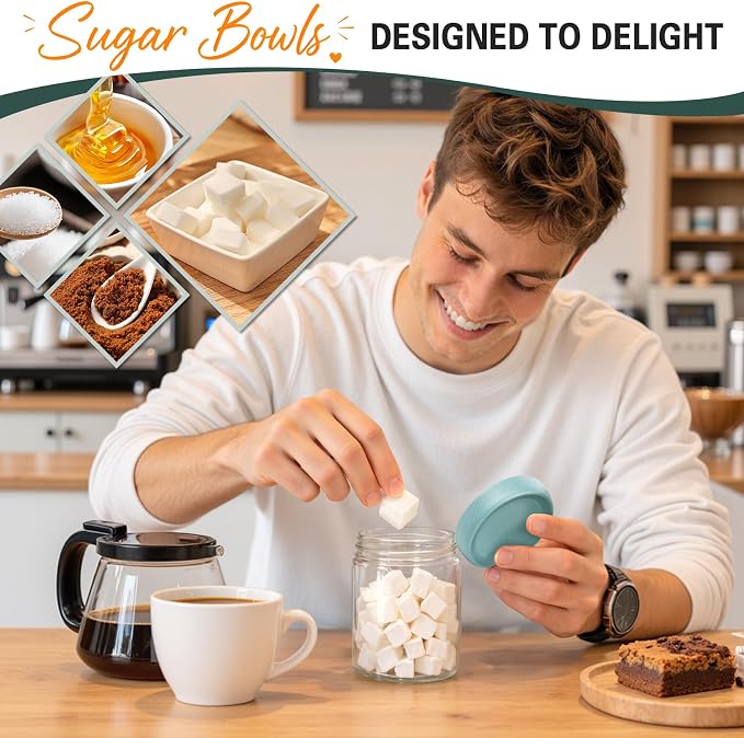 6 Pack Overnight Oats Containers with Lids, Mason Jars 16 oz with Lids, Yogurt Containers for Meal, Wide Mouth Glass Storage Jars for Pudding, Snack, Prep, Oatmeal, Sugar, Food, Chia, Seed