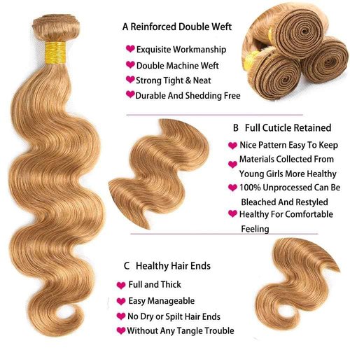 Condescension Human Hair Bundles 24 26 28 Inch Brown 27 Body Wave Bundles Human Hair Unprocessed Brazilian Virgin Quick Weave Hair for Black Women