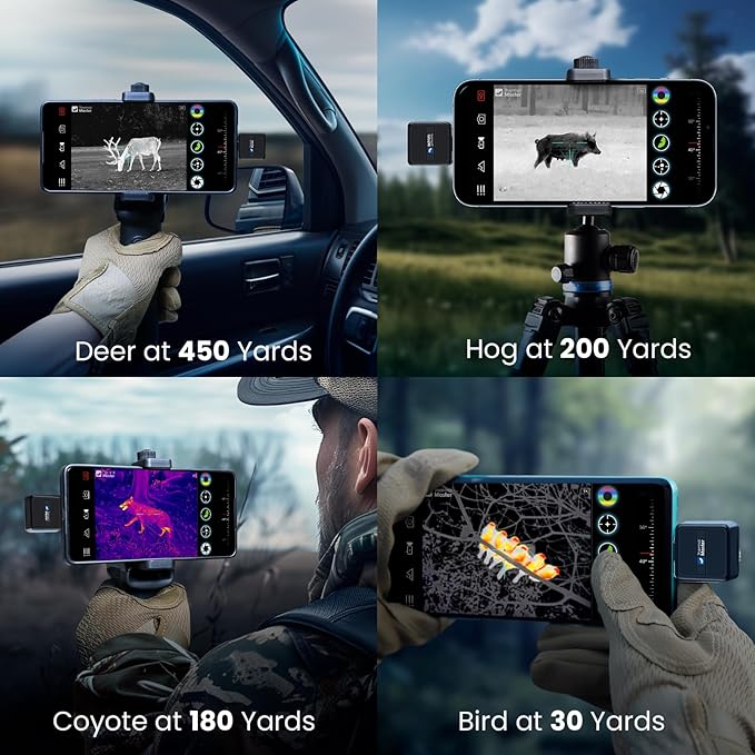 Thermal Master T2 Pro Thermal Monocular for iPhone, 1500 Yards Night Vision Camera with 13mm Lens, Tactical Handle, Infrared Imager for Outdoor Detecting Deer, Black