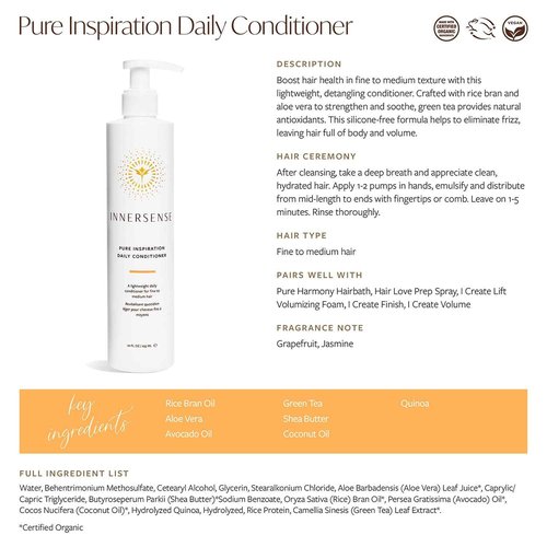 INNERSENSE Organic Beauty - Natural Pure Trio Set | Non-Toxic, Cruelty-Free, Clean Haircare (Perfect For Fine To Medium Hair Types)