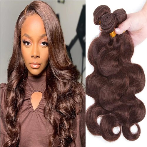 Condescension Human Hair Bundles 16 18 20 Inch Brown 4 Body Wave Bundles Human Hair Unprocessed Brazilian Virgin Hair for Black Women