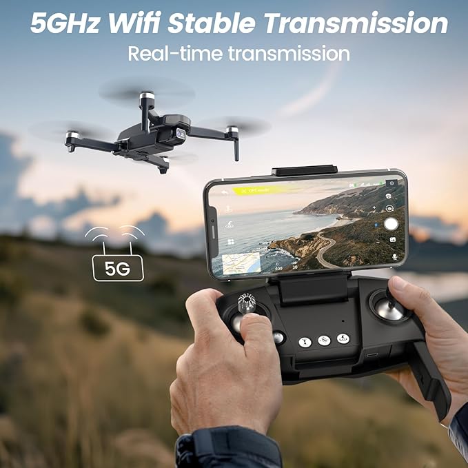 WeFone Drones with Camera for Adults 4k, WF31 GPS RC Drone FPV Foldable Quadcopter for Beginner with Brushless Motor, 5G Wi-Fi Transmission, Auto Return, Follow Me, Waypoints, 50 Min Flight Time