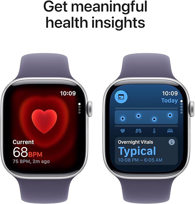Apple Watch Series 11 [GPS + Cellular 46mm] Smartwatch with Silver Aluminum Case with Purple Fog Sport Band - M/L. Sleep Score, Fitness Tracker, Health Monitoring, Always-On Display, Water Resistant