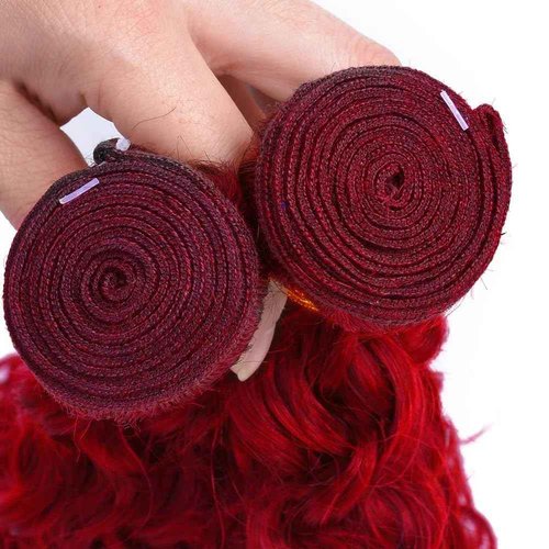 Red Human Hair Bundles Burgundy Kinky Curly Bundles Hair Extensions 26 28 30 Inch Grade 8A Brazilian Virgin Remy Hair 3 Bundles Double Weft Braight Red Bundles Hair Weave