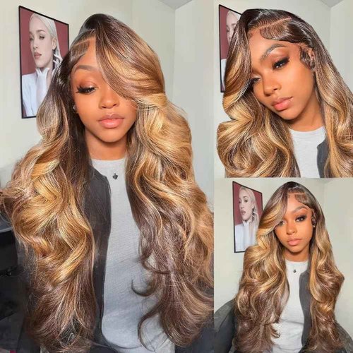 28 30 32 inch 4/27 Bundles Human Hair Ombre Body Wave Bundles Brown and Blonde Highlight Human Hair Bundle