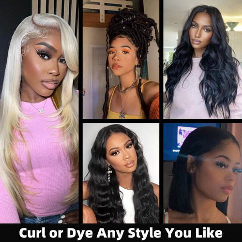Kareenma Short Straight Human Hair Bundles 10 12 14 16 Inch Human Hair Bundles 100% Unprocessed Brazilian Virgin Hair Bundles Weave Human Hair Extensions For Daily Life