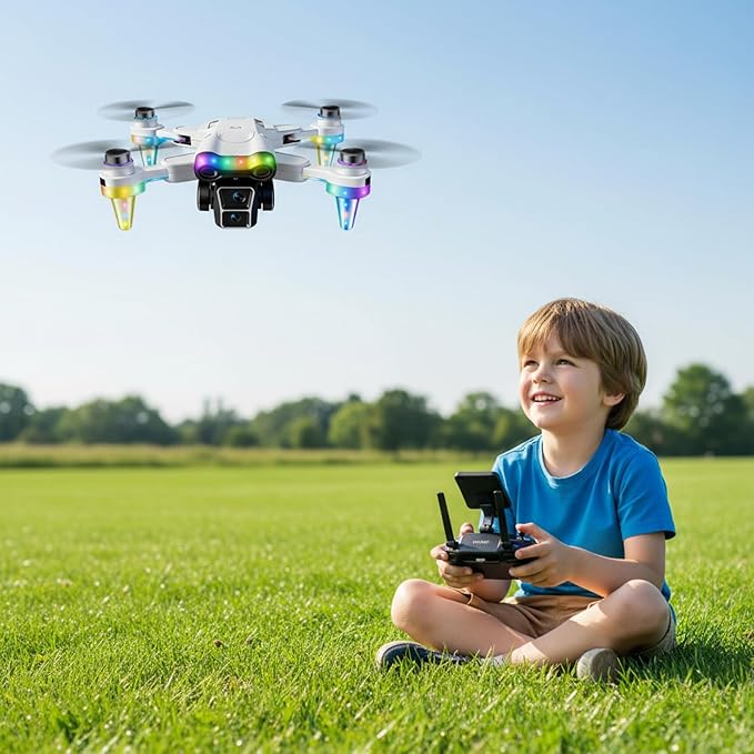 Drones for kids 8-12 with camera – Drone with camera for kids & Beginners, Mini kids drone with Fancy LED Lights, 2.4" Built-In FPV Screen, Dual Batteries, Indoor & Outdoor Toy Gift
