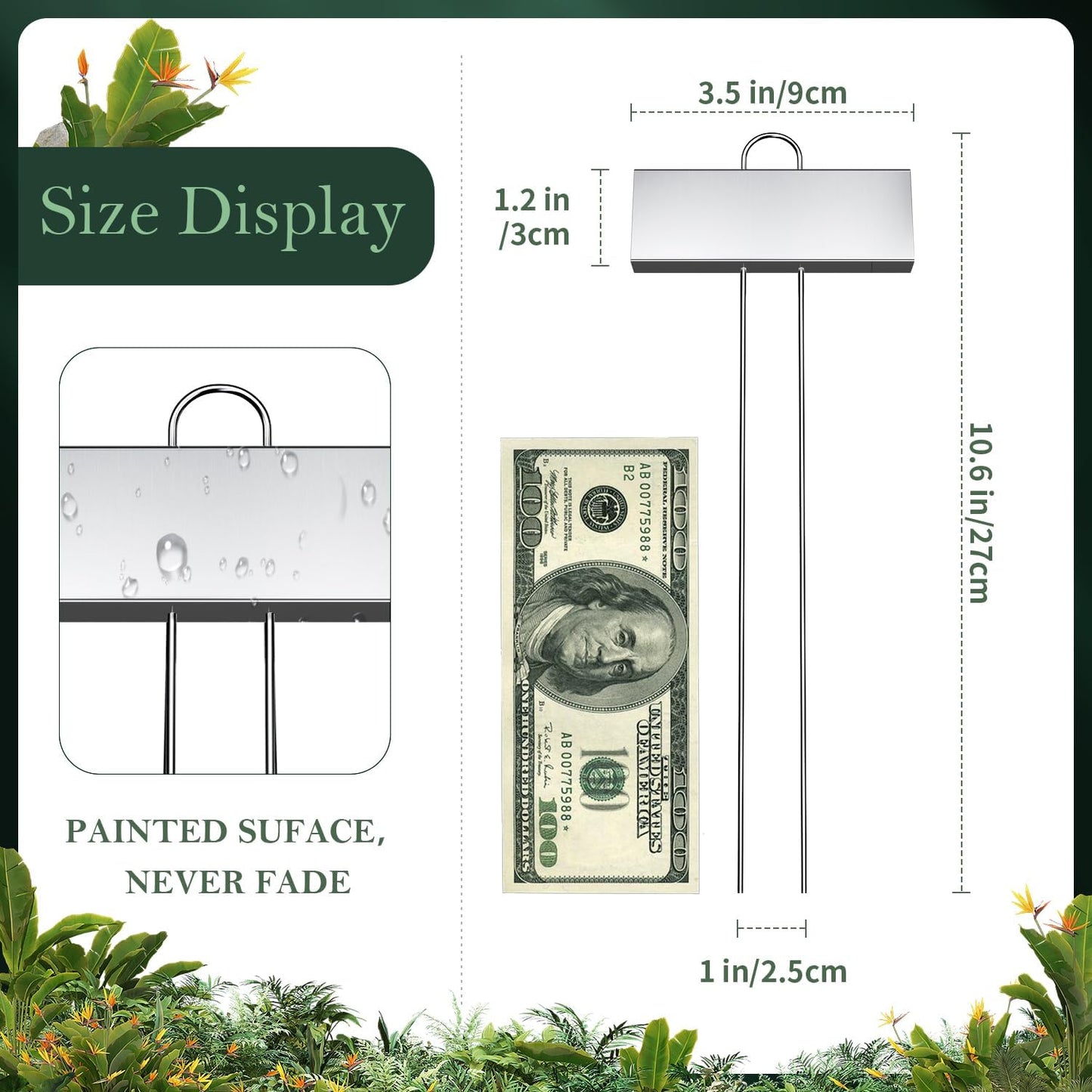 50 Pack Metal Plant Labels for Outdoor Garden Waterproof Plant Markers, Labels Garden Markers for Seedlings Herbs Vegetable Greenhouse Gifts, with Pen