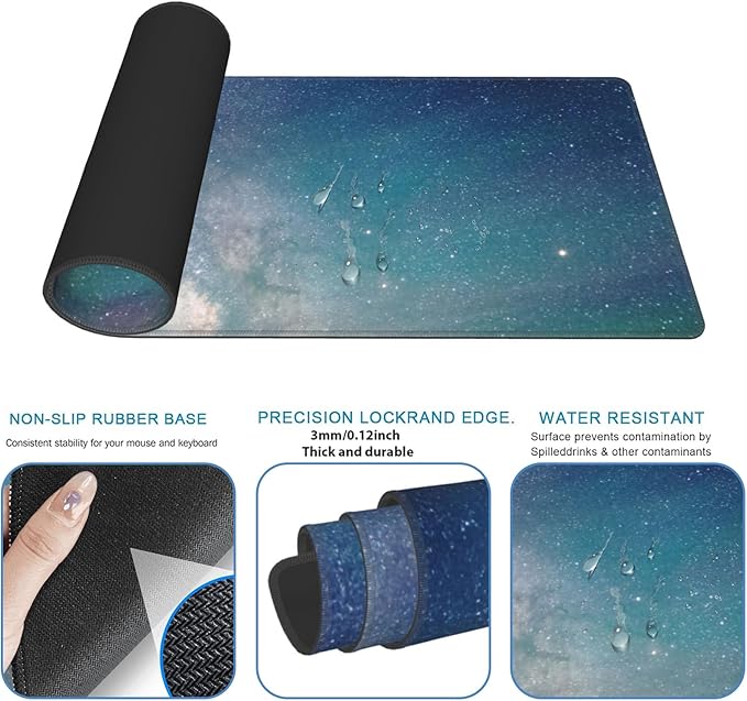 Colorful Succulent Pattern Gaming Mouse Pad – 12x31.5in Non-slip Rubber Desk Mat with Vibrant Plant Design – Large Extended Mousepad for Office Home – Deskmat Gifts for Nature Plant Lover Decor