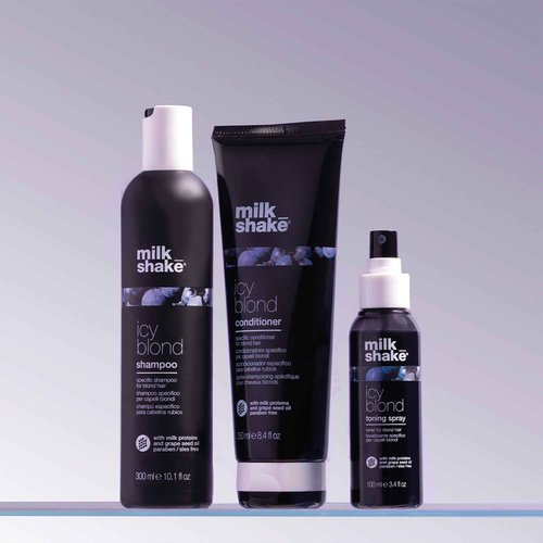 milk_shake icy blond shampoo | award winning shampoo with black pigment to cool brassy tones and enhance platinum blonde hair | ideal for maintaining icy, ash-toned color 33.8 fl oz