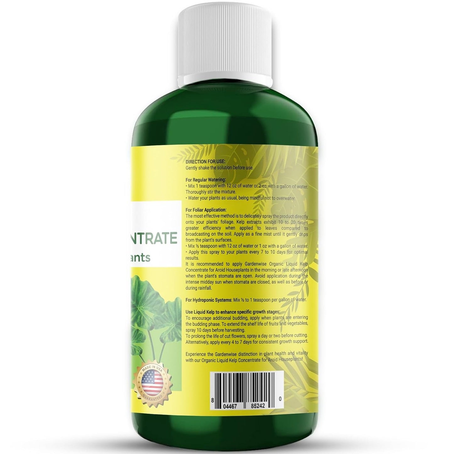 Organic Premium Seaweed Fertilizer - Liquid Kelp Plant Food for Aroid Houseplants: Monstera, Philodendron, Pothos, ZZ Plant, Dieffenbachia, Alocasia, Caladium (8 OZ)