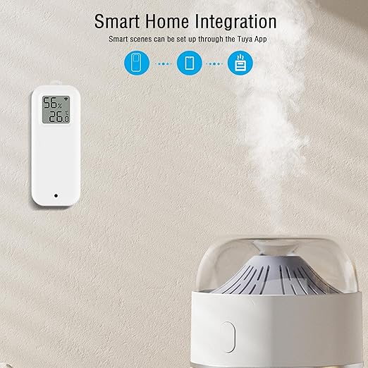 WLAN Thermometer Hygrometer Sensor, Wireless Smart Temperature and Humidity Digital Display Monitor, with Remote App Notification Alert for Home, Greenhouse(4 Pack)
