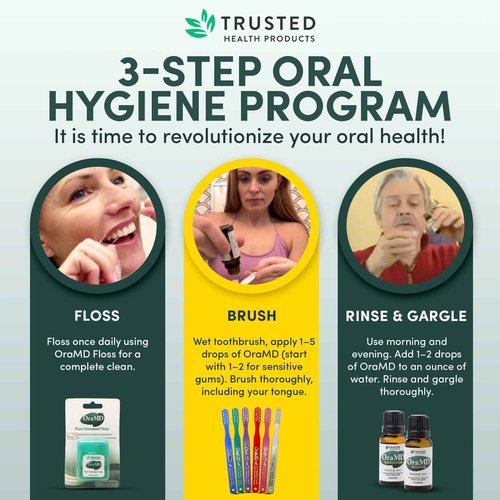 OraMD 4-in-1 Extra Strength Tooth Oil - Clinically Tested Gum Disease Treatment, Gingivitis Treatment and Sensitive Teeth and Gums - All-Natural (3 Pack)